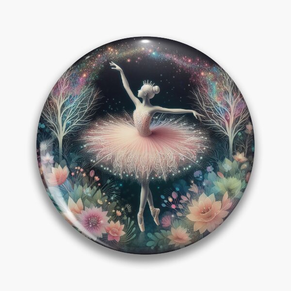 Item preview, Ballerina with Glowing Peach Glitters and Flowers designed and sold by Witsprings.