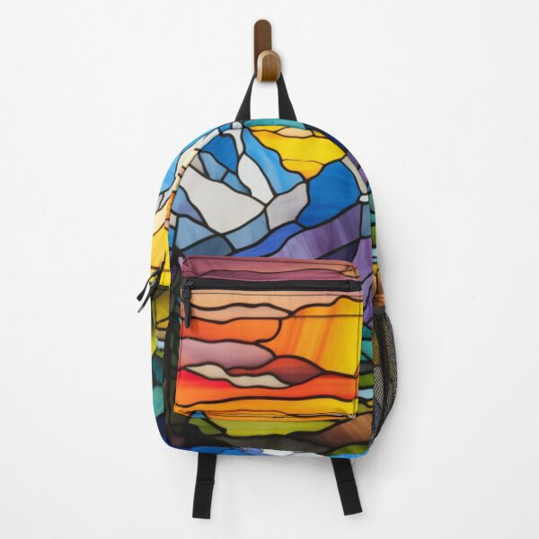 Item preview, Stained Glass Mountain Range, Nature Inspired, Outdoor Design, Gift for Nature Lover, Dad Gift designed and sold by Linda Roisum.