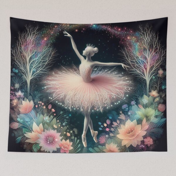 Item preview, Ballerina with Glowing Peach Glitters and Flowers designed and sold by Witsprings.