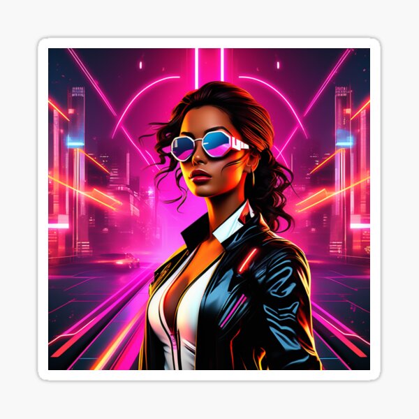 Aperçu de l'œuvre Fille cyberpunk créée et vendue par DesignVoyagger.