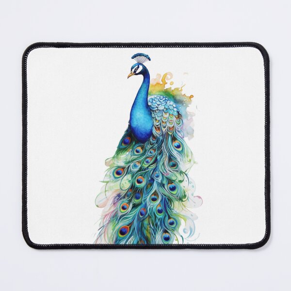 Item preview, Peacock, Peafowl, Peahens, allure of our Watercolour Design #4 Stickers designed and sold by fluidwatercolor.