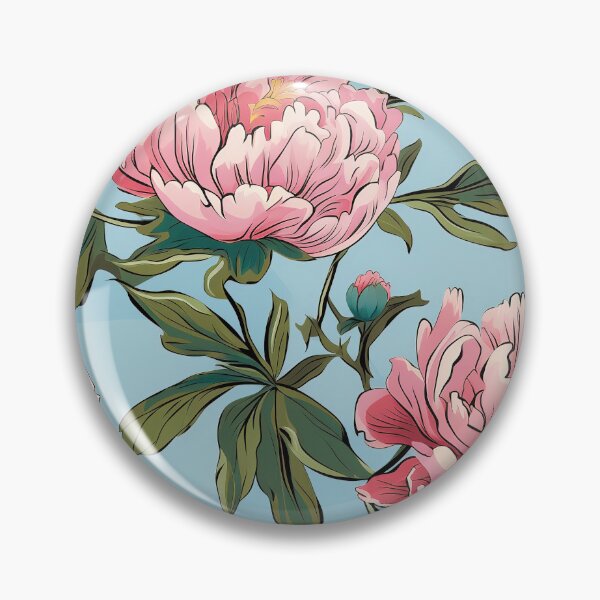 Item preview, Peony Tile 23: Ruffled Symphony in Blush and Blossom, Rose-Kissed Dreams on Leafy Thrones designed and sold by TheBrainArt.