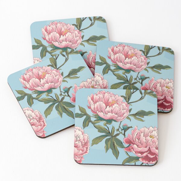 Item preview, Peony Tile 23: Ruffled Symphony in Blush and Blossom, Rose-Kissed Dreams on Leafy Thrones designed and sold by TheBrainArt.