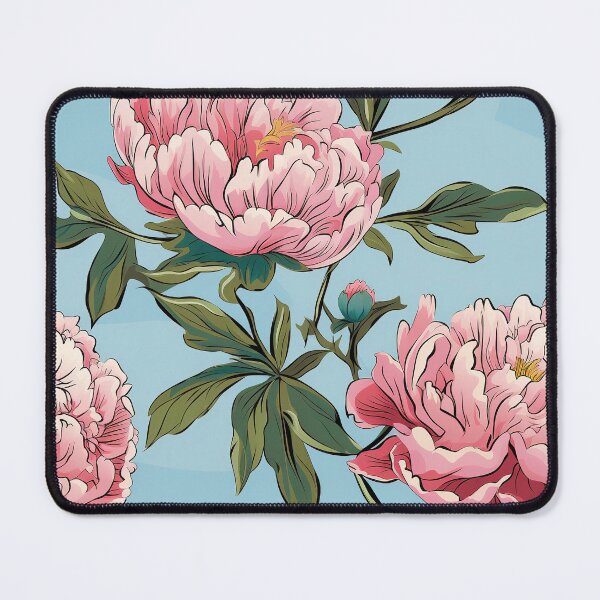 Item preview, Peony Tile 23: Ruffled Symphony in Blush and Blossom, Rose-Kissed Dreams on Leafy Thrones designed and sold by TheBrainArt.