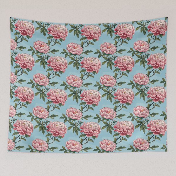 Item preview, Peony Tile 23: Ruffled Symphony in Blush and Blossom, Rose-Kissed Dreams on Leafy Thrones designed and sold by TheBrainArt.