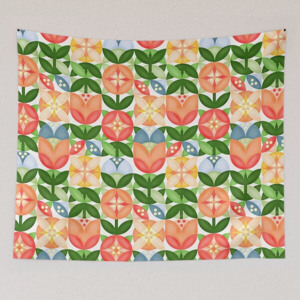 Item preview, Mid Century Bold Flowers designed and sold by Phanya-Style.
