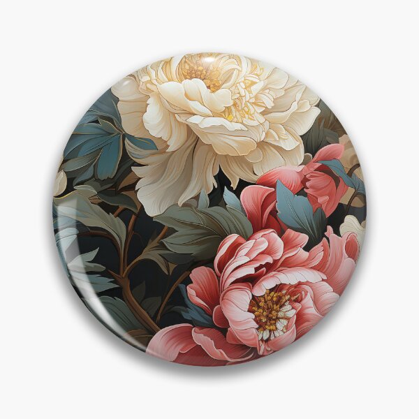 Item preview, Peony Tile 24: Ruffled Symphony in Blush and Blossom, Rose-Kissed Dreams on Leafy Thrones designed and sold by TheBrainArt.