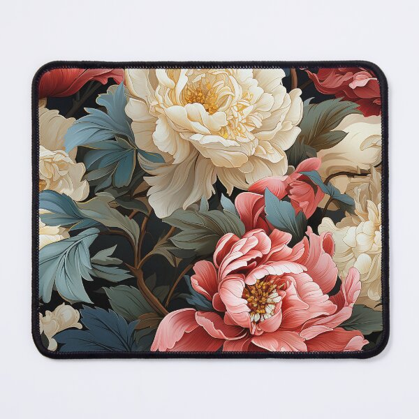 Item preview, Peony Tile 24: Ruffled Symphony in Blush and Blossom, Rose-Kissed Dreams on Leafy Thrones designed and sold by TheBrainArt.