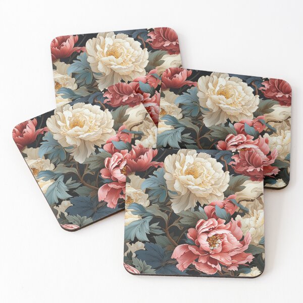 Item preview, Peony Tile 24: Ruffled Symphony in Blush and Blossom, Rose-Kissed Dreams on Leafy Thrones designed and sold by TheBrainArt.