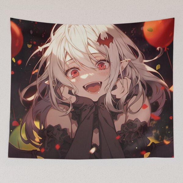 Item preview, Joyful Crimson Hallowen Vampire Anime Girl designed and sold by bubblegoth.