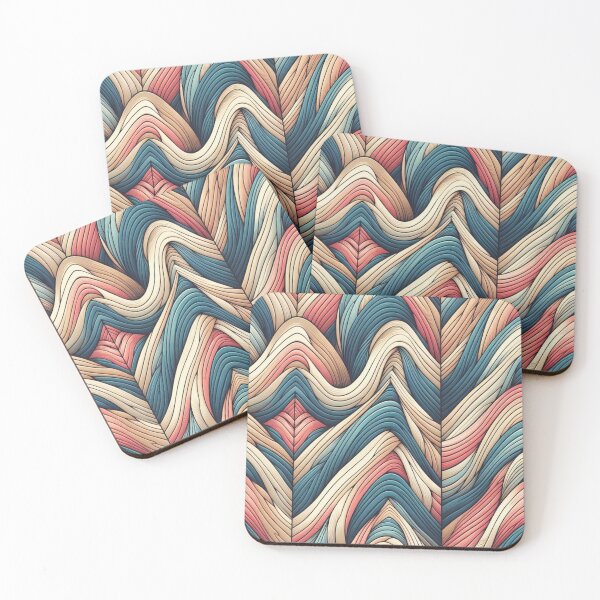 Item preview,  Herringbone Pattern - Retro Wave Blue, Pink and White Pattern ; Pattern,  Chevron designed and sold by PatternInArt.