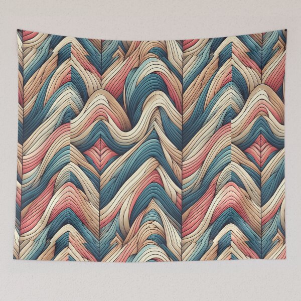 Item preview,  Herringbone Pattern - Retro Wave Blue, Pink and White Pattern ; Pattern,  Chevron designed and sold by PatternInArt.