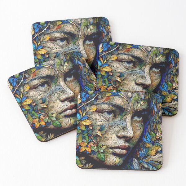 Item preview, CamoGaze: Woman's Face Morphed in Trippy Forest designed and sold by WhimsyRealm.