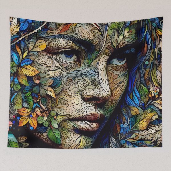 Item preview, CamoGaze: Woman's Face Morphed in Trippy Forest designed and sold by WhimsyRealm.