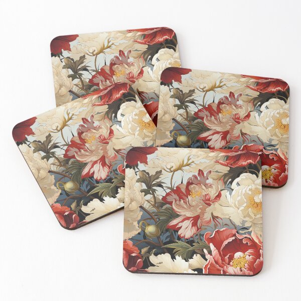 Item preview, Peony Tile 25: Ruffled Symphony in Blush and Blossom, Rose-Kissed Dreams on Leafy Thrones designed and sold by TheBrainArt.