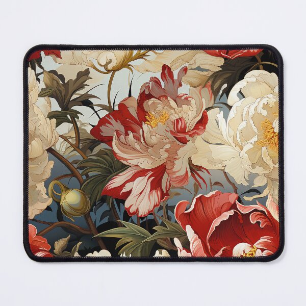 Item preview, Peony Tile 25: Ruffled Symphony in Blush and Blossom, Rose-Kissed Dreams on Leafy Thrones designed and sold by TheBrainArt.