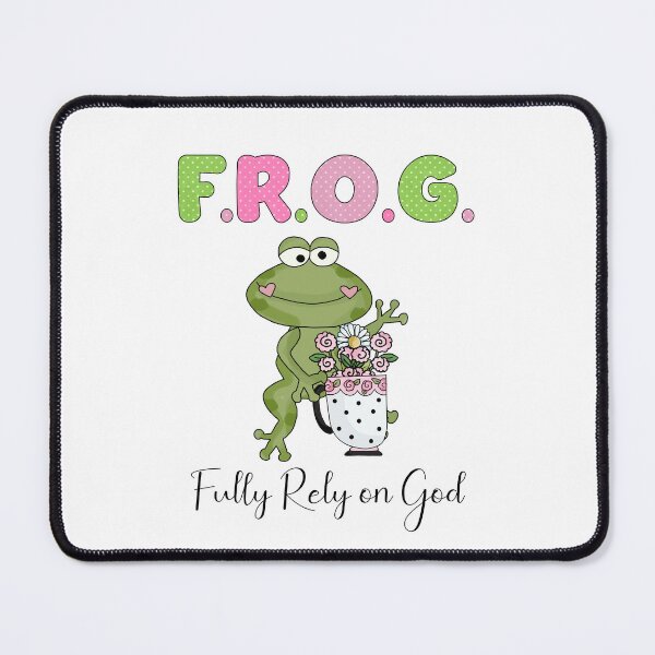 Item preview, FROG Fully Rely On God Frog with Cup of Flowers designed and sold by lifeintoart.