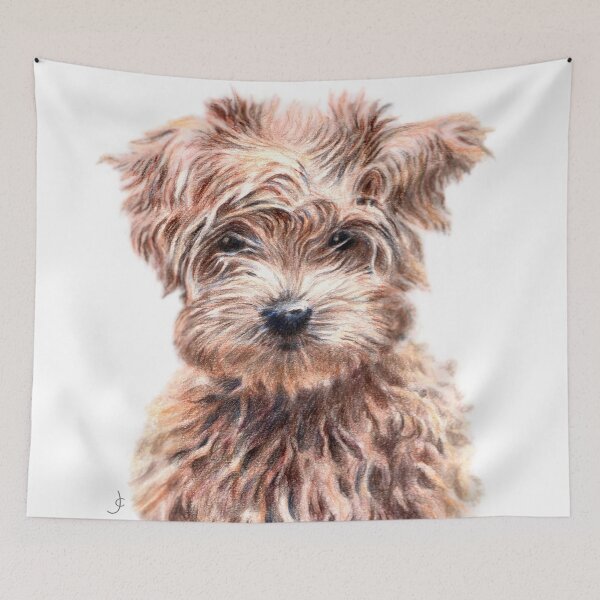 Item preview, cute puppy coloured pencil drawing for charity designed and sold by JayTCee.