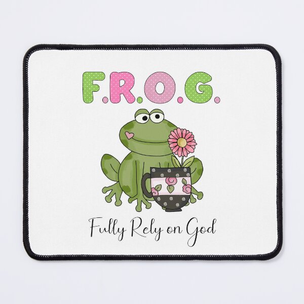 Item preview, FROG Fully Rely On God Frog with Cup of Flowers designed and sold by lifeintoart.