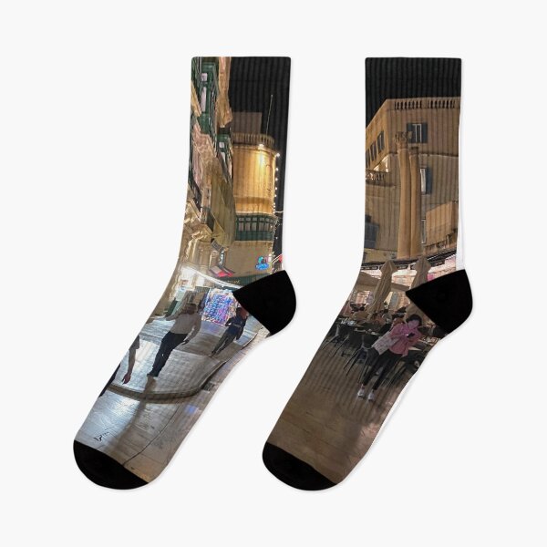Item preview, Republic Street, Valletta after dark - Portrait designed and sold by Violaman.