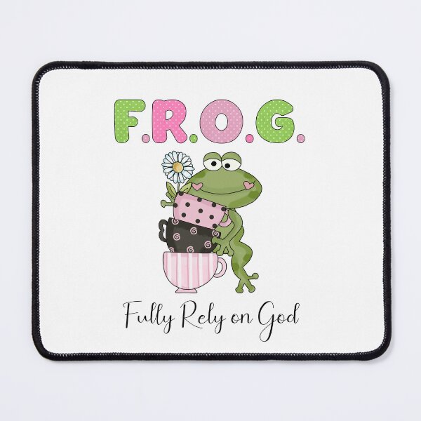 Item preview, FROG Fully Rely On God Frog with Stack of Coffee Cups designed and sold by lifeintoart.