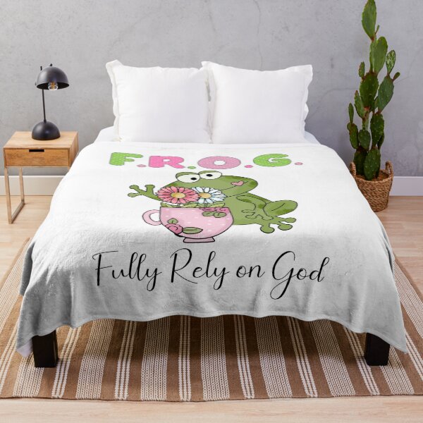 Item preview, FROG Fully Rely On God Frog with Pink Coffee Cup with Flowers designed and sold by lifeintoart.