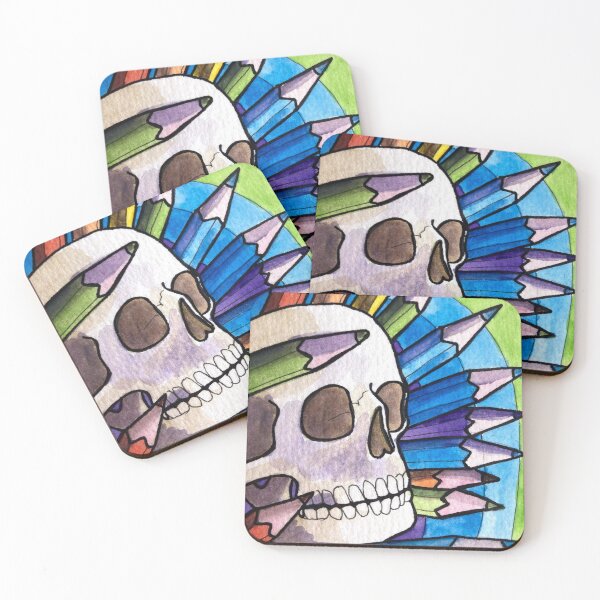 Item preview, Rainbow Pencils - Skull Painting designed and sold by Katie Atkin.