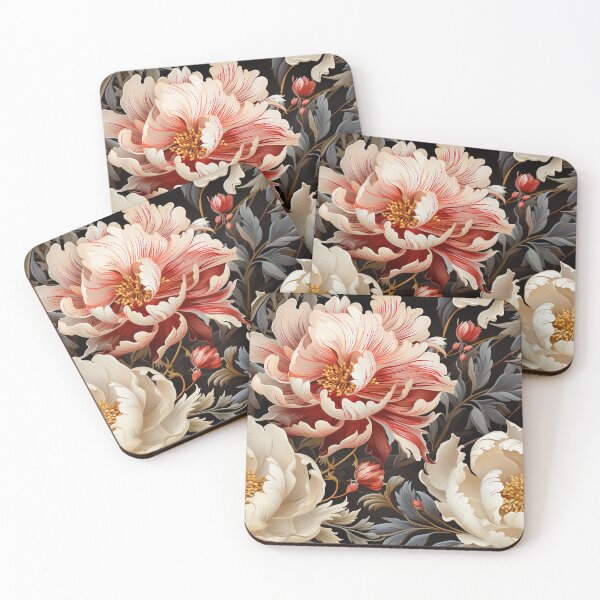 Item preview, Peony Tile 26: Ruffled Symphony in Blush and Blossom, Rose-Kissed Dreams on Leafy Thrones designed and sold by TheBrainArt.