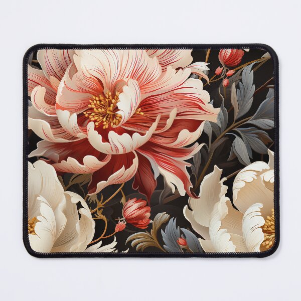 Item preview, Peony Tile 26: Ruffled Symphony in Blush and Blossom, Rose-Kissed Dreams on Leafy Thrones designed and sold by TheBrainArt.
