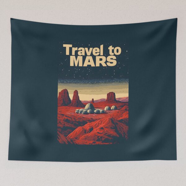 Item preview, Travel to Mars - Vintage Poster Style - Space designed and sold by Fenay Designs.