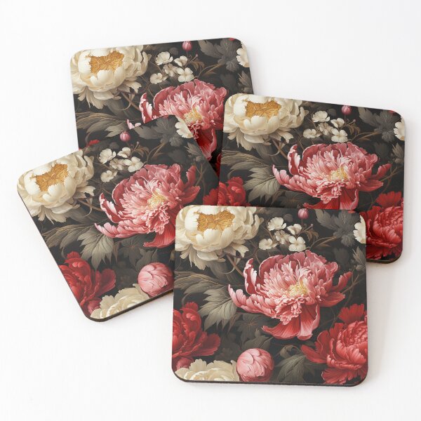 Item preview, Peony Tile 27: Ruffled Symphony in Blush and Blossom, Rose-Kissed Dreams on Leafy Thrones designed and sold by TheBrainArt.