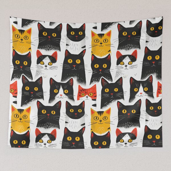Item preview, Colorful cats pattern designed and sold by randrdesign.