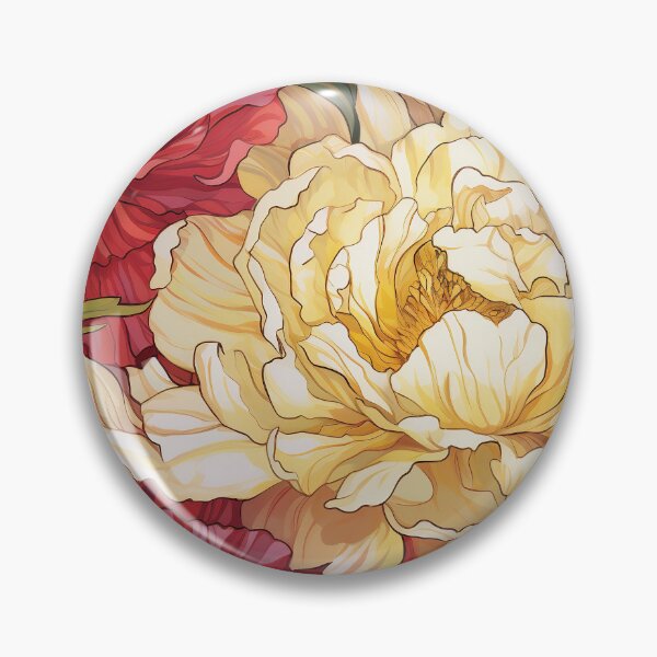 Item preview, Peony Tile 28: Ruffled Symphony in Blush and Blossom, Rose-Kissed Dreams on Leafy Thrones designed and sold by TheBrainArt.