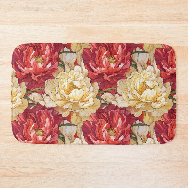 Item preview, Peony Tile 28: Ruffled Symphony in Blush and Blossom, Rose-Kissed Dreams on Leafy Thrones designed and sold by TheBrainArt.