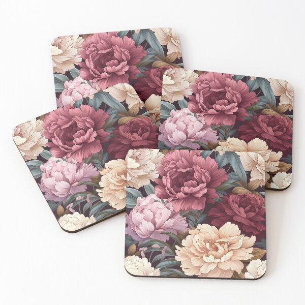 Item preview, Peony Tile 29: Ruffled Symphony in Blush and Blossom, Rose-Kissed Dreams on Leafy Thrones designed and sold by TheBrainArt.