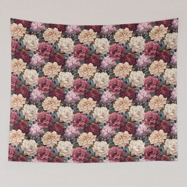 Item preview, Peony Tile 29: Ruffled Symphony in Blush and Blossom, Rose-Kissed Dreams on Leafy Thrones designed and sold by TheBrainArt.