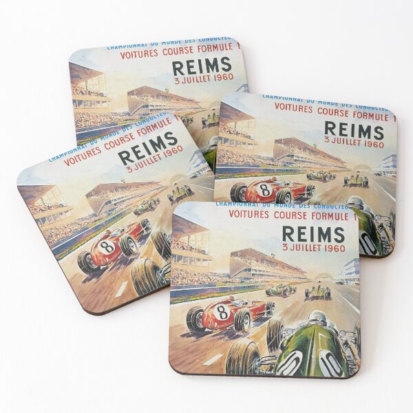 Item preview, Reims Grand Prix 1960 - Vintage Formula 1 Racing Poster designed and sold by Road To Track.