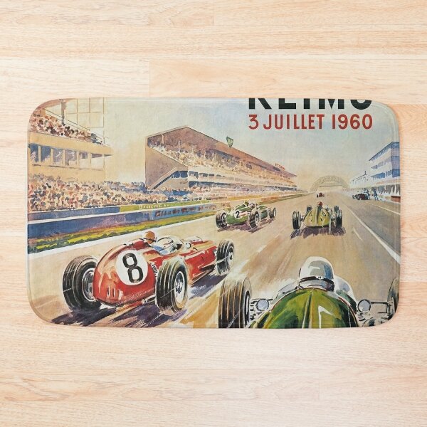 Item preview, Reims Grand Prix 1960 - Vintage Formula 1 Racing Poster designed and sold by Road To Track.