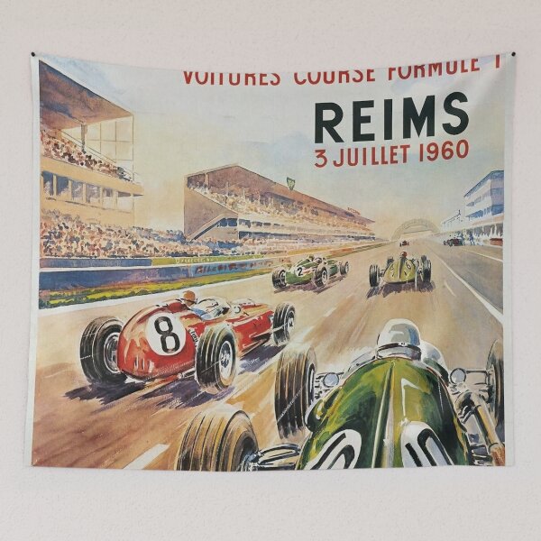 Item preview, Reims Grand Prix 1960 - Vintage Formula 1 Racing Poster designed and sold by Road To Track.