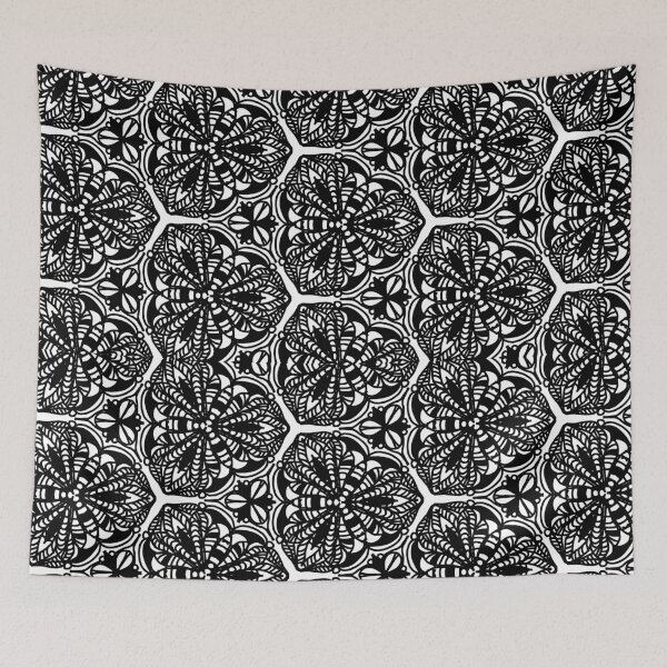 Item preview, black&white fliral designed and sold by  Mudikeys.