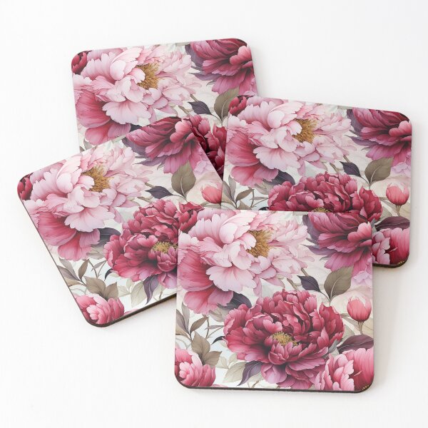 Item preview, Peony Tile 30: Ruffled Symphony in Blush and Blossom, Rose-Kissed Dreams on Leafy Thrones designed and sold by TheBrainArt.