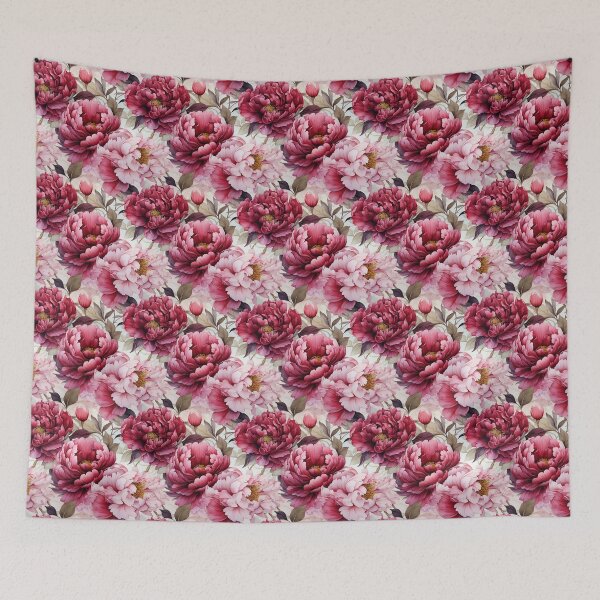 Item preview, Peony Tile 30: Ruffled Symphony in Blush and Blossom, Rose-Kissed Dreams on Leafy Thrones designed and sold by TheBrainArt.