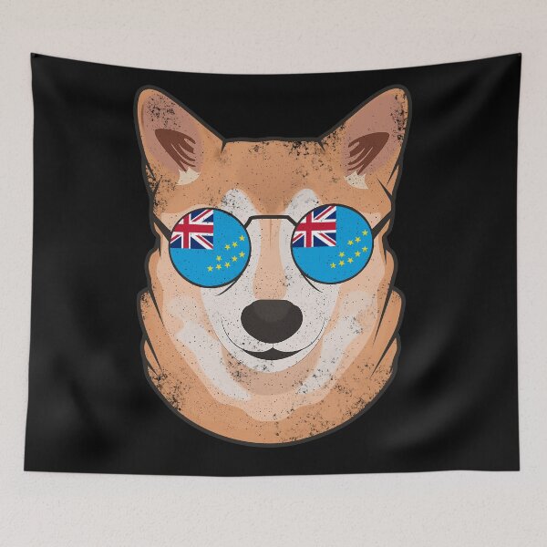 Item preview, Vintage Patriotic Shiba Inu Tuvaluan Flag designed and sold by feether-store.