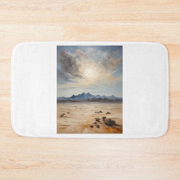 Item preview, A desert landscape with mountains in the background, vintage oil painting designed and sold by CreativeSparkzz.