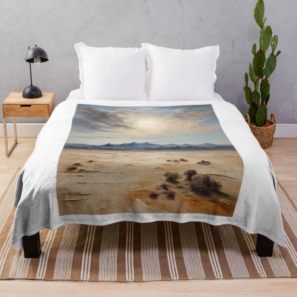 Item preview, A desert landscape with mountains in the background, vintage oil painting designed and sold by CreativeSparkzz.