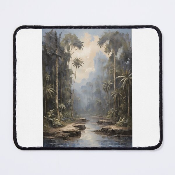 Item preview, A small river in the rainforest, vintage oil painting designed and sold by CreativeSparkzz.