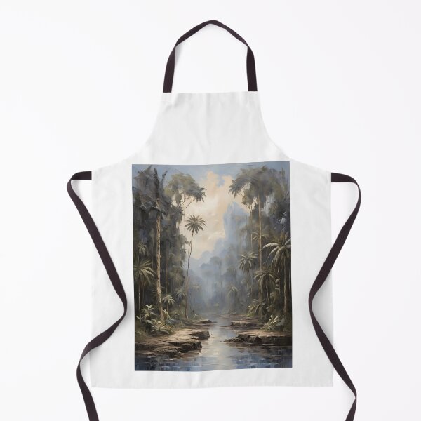 Item preview, A small river in the rainforest, vintage oil painting designed and sold by CreativeSparkzz.