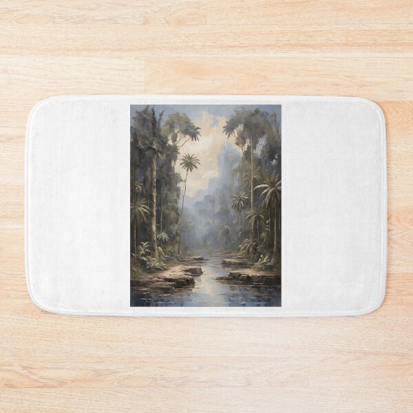 Item preview, A small river in the rainforest, vintage oil painting designed and sold by CreativeSparkzz.