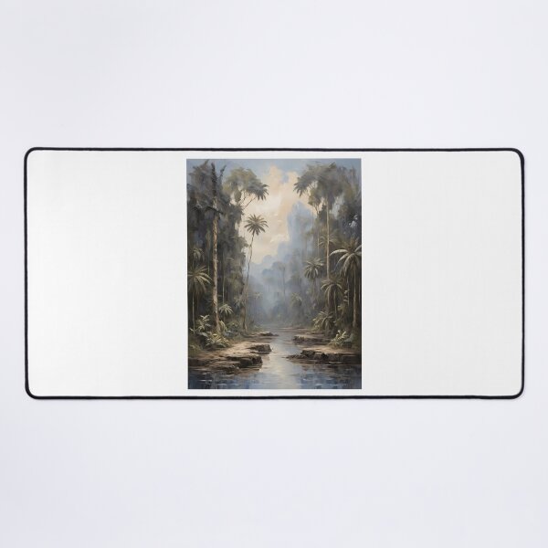 Item preview, A small river in the rainforest, vintage oil painting designed and sold by CreativeSparkzz.