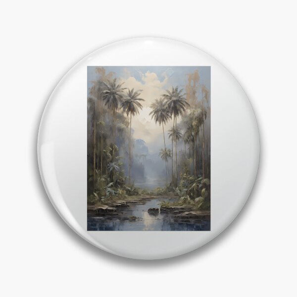 Item preview, A small river in the rainforest, vintage oil painting designed and sold by CreativeSparkzz.